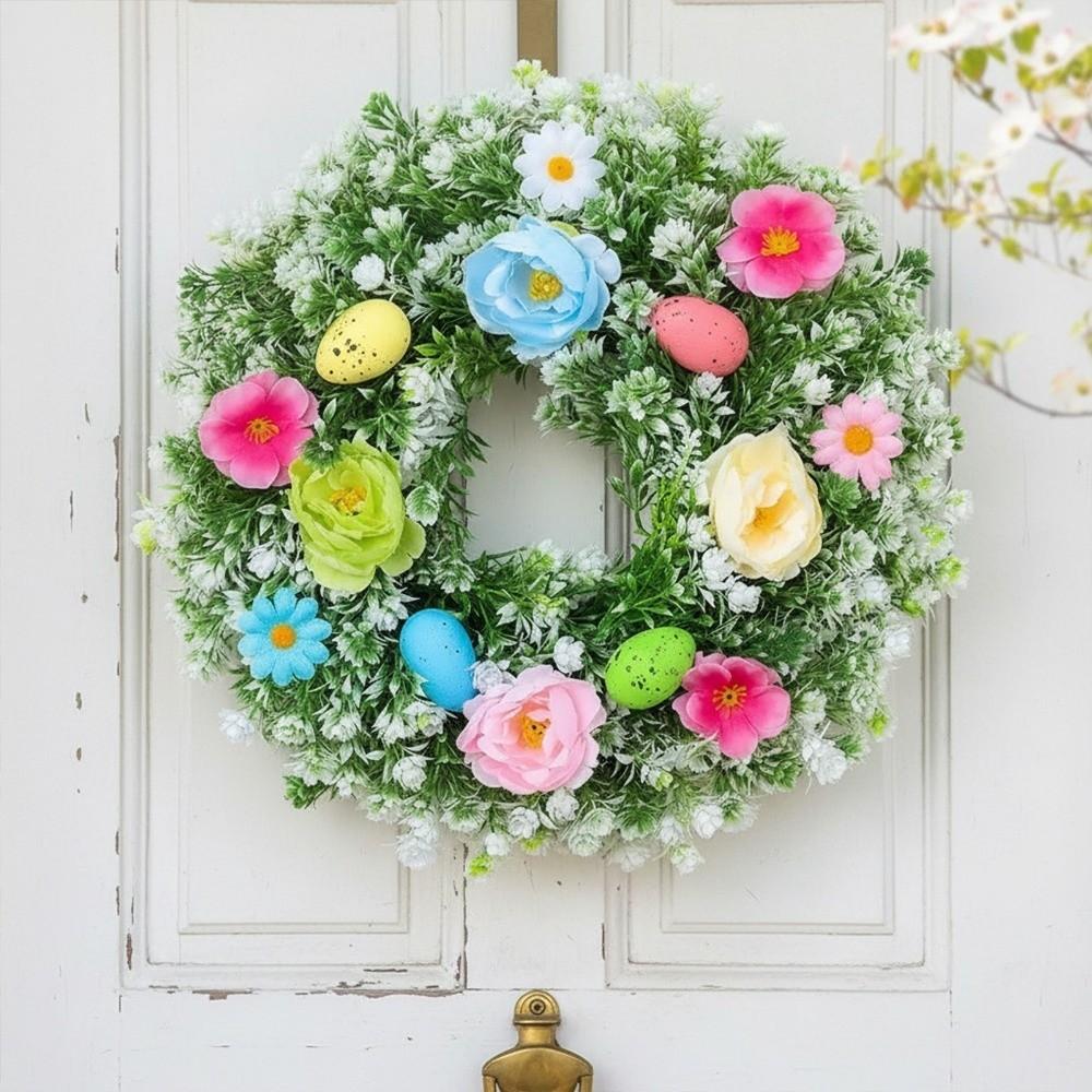 Simulated Plant Easter Decoration Wreath Plastic Spring Floral Wreath  Holiday Decor