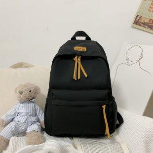 TS JYL laptop bag,Women Student Backpack Korean Style Solid Color Simple Junior High Bag