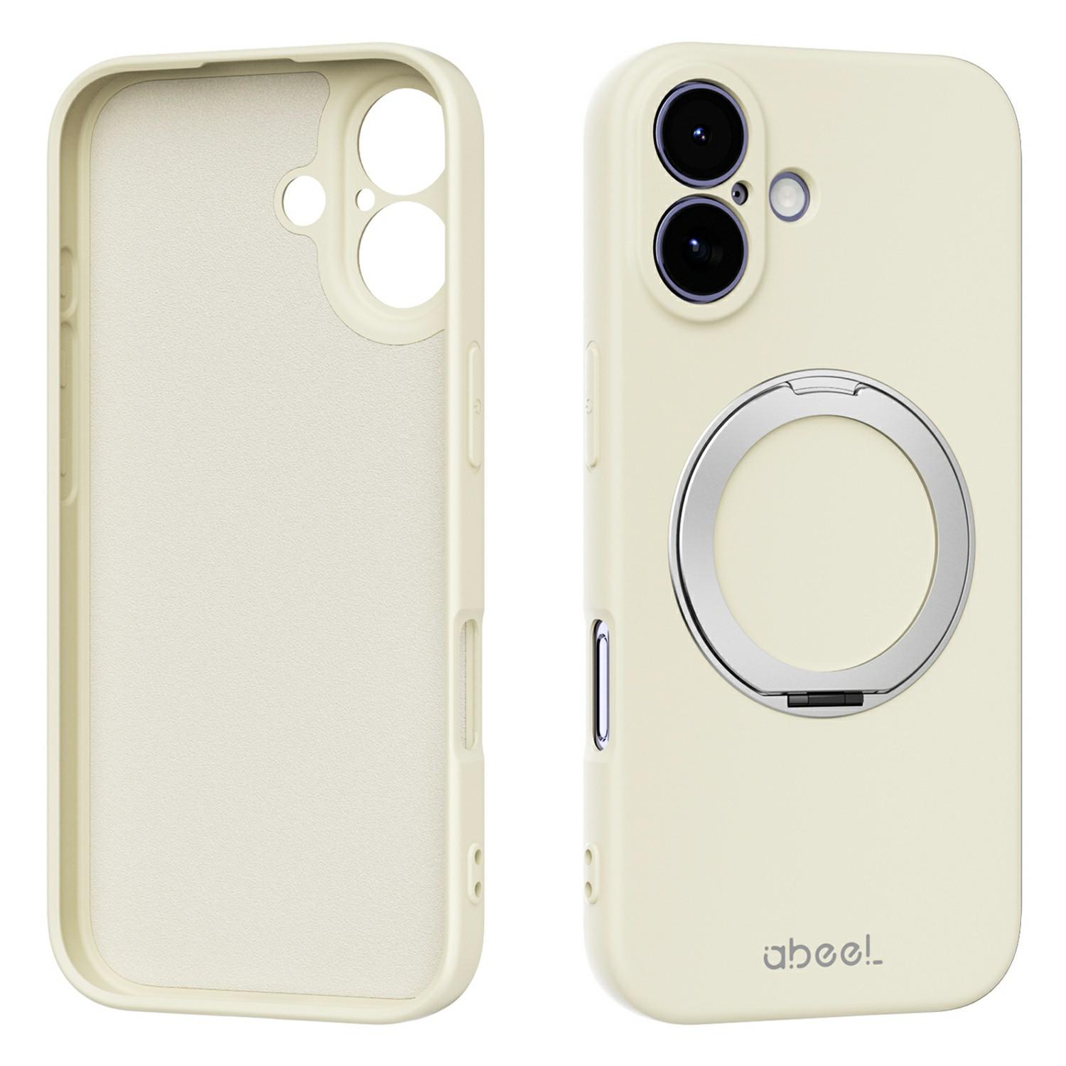 

ABEEL For iPhone 17 Magnetic Case Kickstand Skin Touch Liquid Silicone Phone Cover