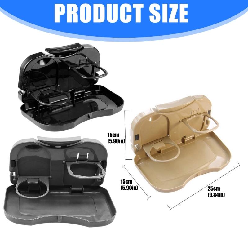 Folding Auto Seat Back Table With Snack Tray Drink Storage Space Saving Design Quick Installation Car Organizers