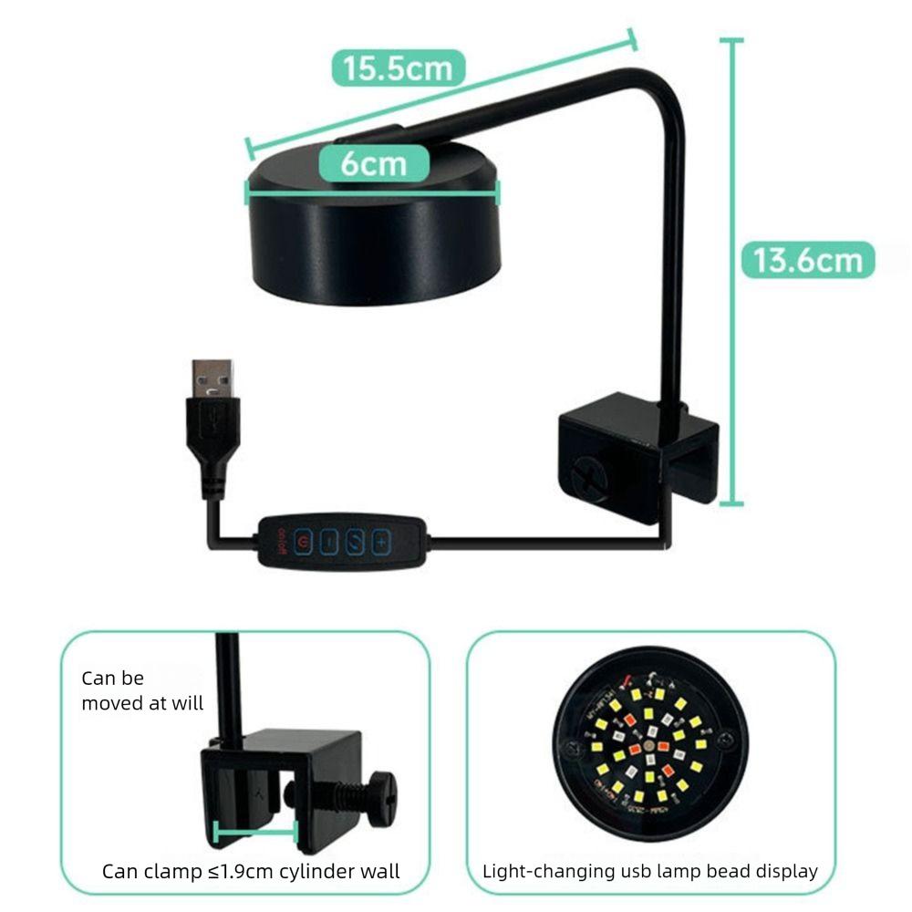 Waterproof Fish Tank Clip Lamp 3 Color Modes Aquarium Plant Light  Home Decorations