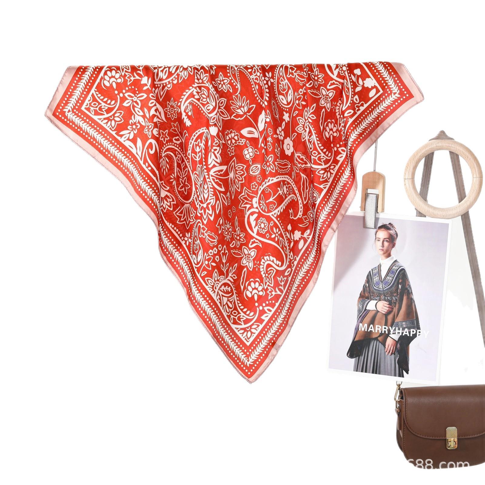 Classic Women s Cashew Pattern Silk Scarf - Versatile Neckerchief, Internet Sensation Coffee Cashew Pattern