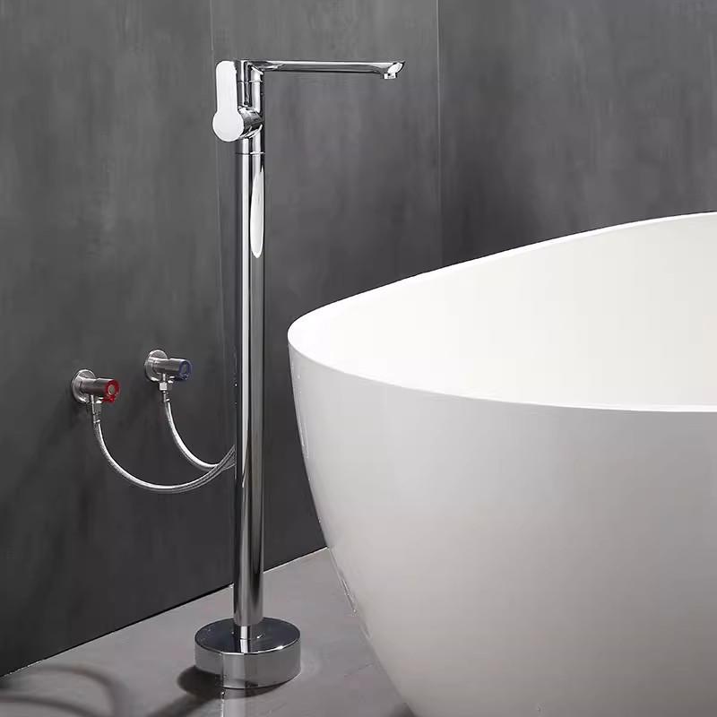 Floor Standing Polished Gold Bathroom Bathtub Faucet + Handheld Shower Free Standing Antique Bronze Luxury BathTub Mixer Taps