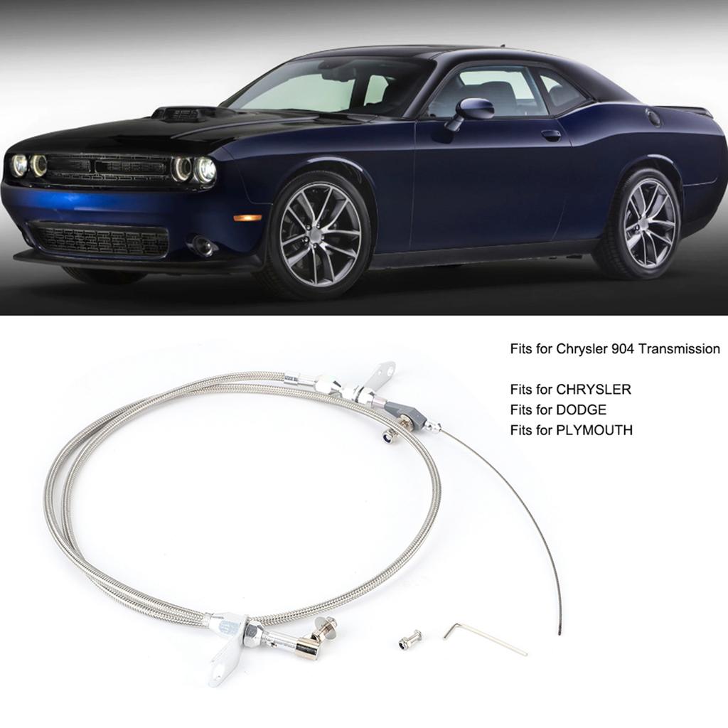 Transmission Kickdown Cable Kit Stainless Braided Kick Down Detent Fits for Chrysler