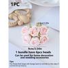 1 Bundle (6 Heads) Artificial Bouquet MINI Rose Tea Bud Letter DIY Wreath Material Candy Box Accessories Home Wedding Decoration Bride Wrist Flower
