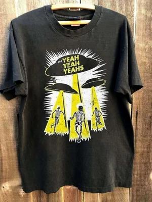 Vintage Yeah Yeah Yeahs T-shirt de concert manches courtes couleur noire Hommes Femmes Unisexe