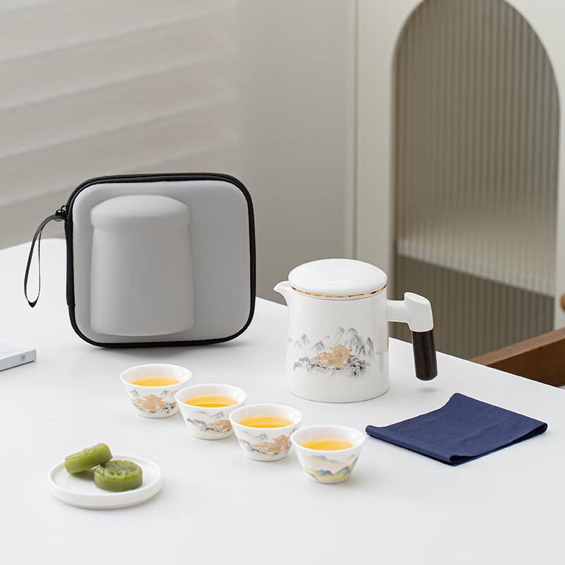 Shangqi White Porcelain Travel Tea Set