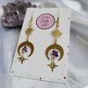 Bohemian Water Drop Crystal Moon Earrings With Handmade Design For Holiday Fashion