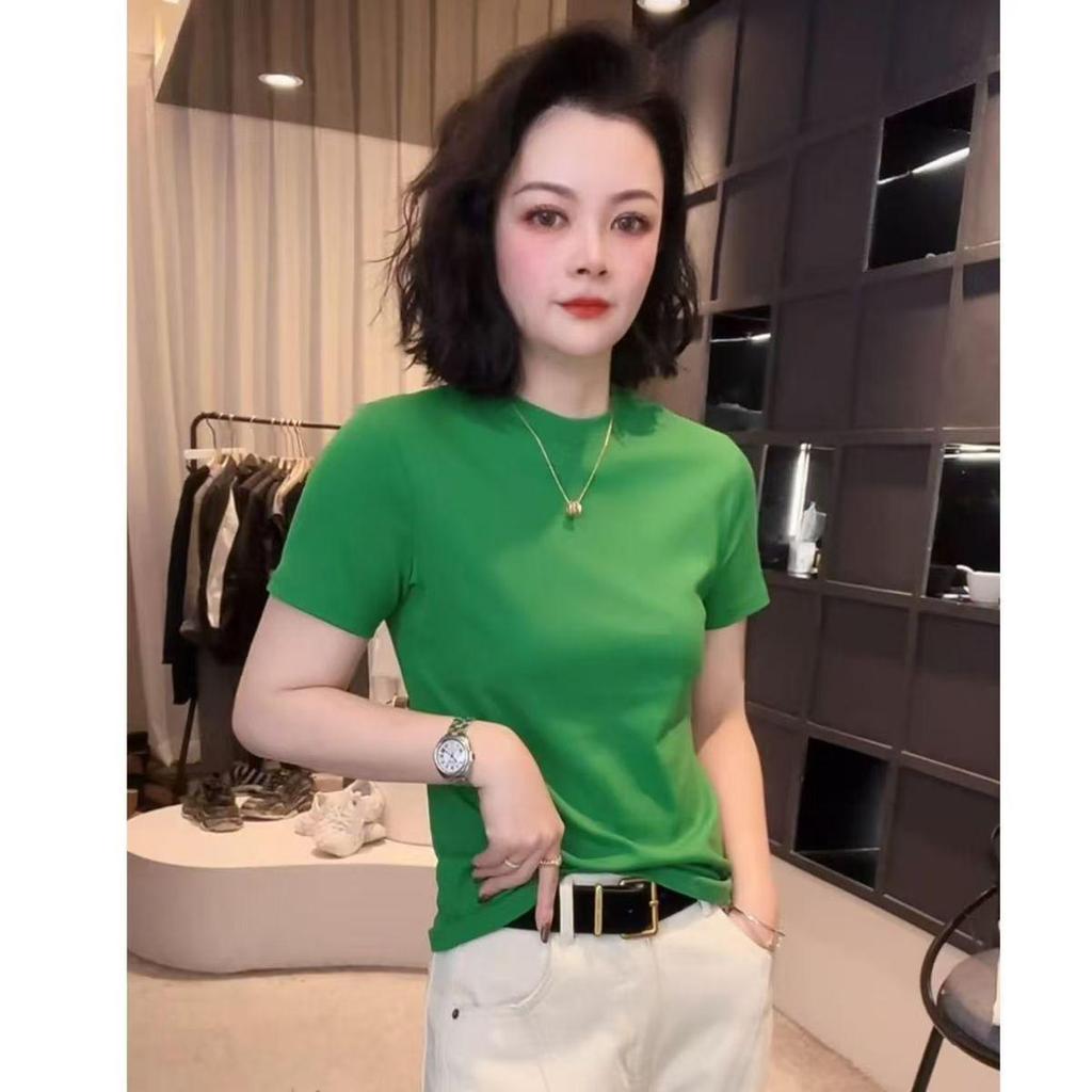 2025 Frühling/Sommer Koreanischer Stil Slim Fit Kurzarm Sweatshirt T-Shirt - Vielseitiges Übergröße Damen Freizeit Oberteil