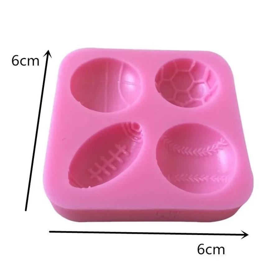 

1 Pcs DIY Party Candy Chocolate Mold Silicone Molds For Sports Balls Creative And Innovative Football Basketball And Tennis розовый