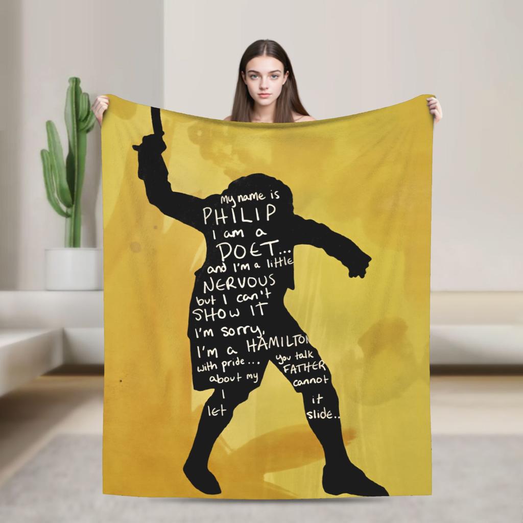 Hamiltons the Musical Blanket Quality Warm Soft Bedding Throws Winter Picnic Couch Chair Funny Bedspread