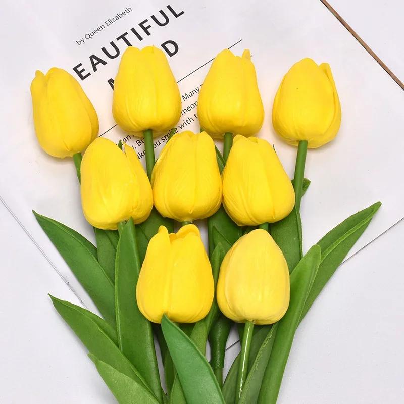 5/10Pcs Tulip Flowers Artificial Tulip Bouquet PE Foam Fake Flower for Wedding Ceremony Decor Home Garden Bouquet Decoration