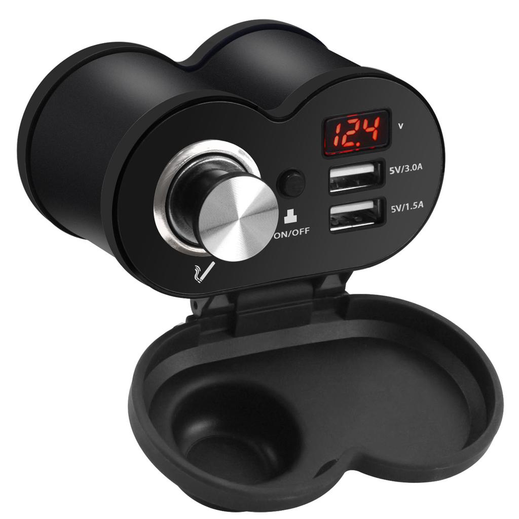 Brichetă cu încărcare rapidă de mare viteză de 3,0 A Priză pentru încărcător USB dublu Suport pe ghidon pentru motociclete pentru telefoane mobile/tablete