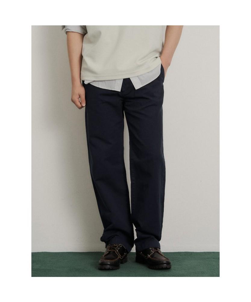 Binpolmen Garment-Dyed Semi-Wide Pants Navy