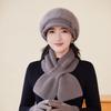 New Rabbit Fur Hat for Women Fashionable and Versatile Woolen Hat Cold Proof Plus Velvet Thickened Warm and Ear Protecting Knitted Hat