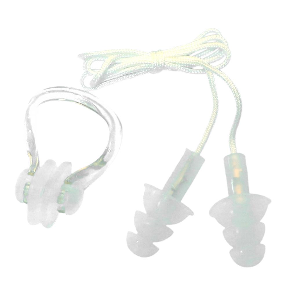 Soft Silicone Ear Plugs & Nose Clip Set Case Kid/Child Swimming Water Pool/Sea