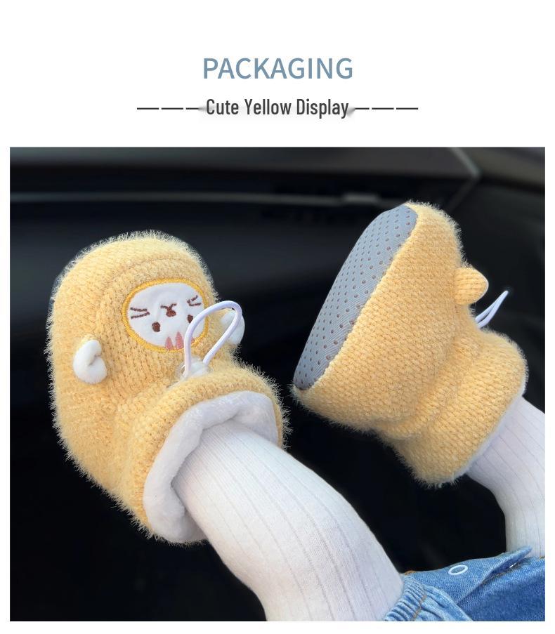 Winter Velvet-Lined Non-Slip Baby Shoes for Girls - Soft Sole, Warm Protection
