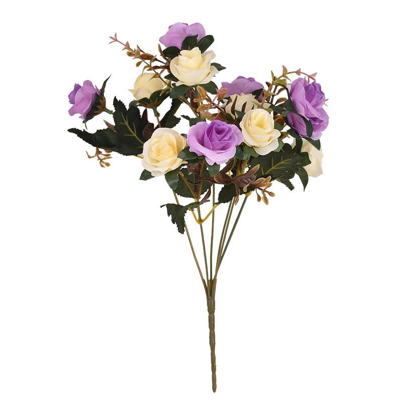 Elegant Rose Artificial Flower Bundle With Durable Silk For Home And Wedding Use