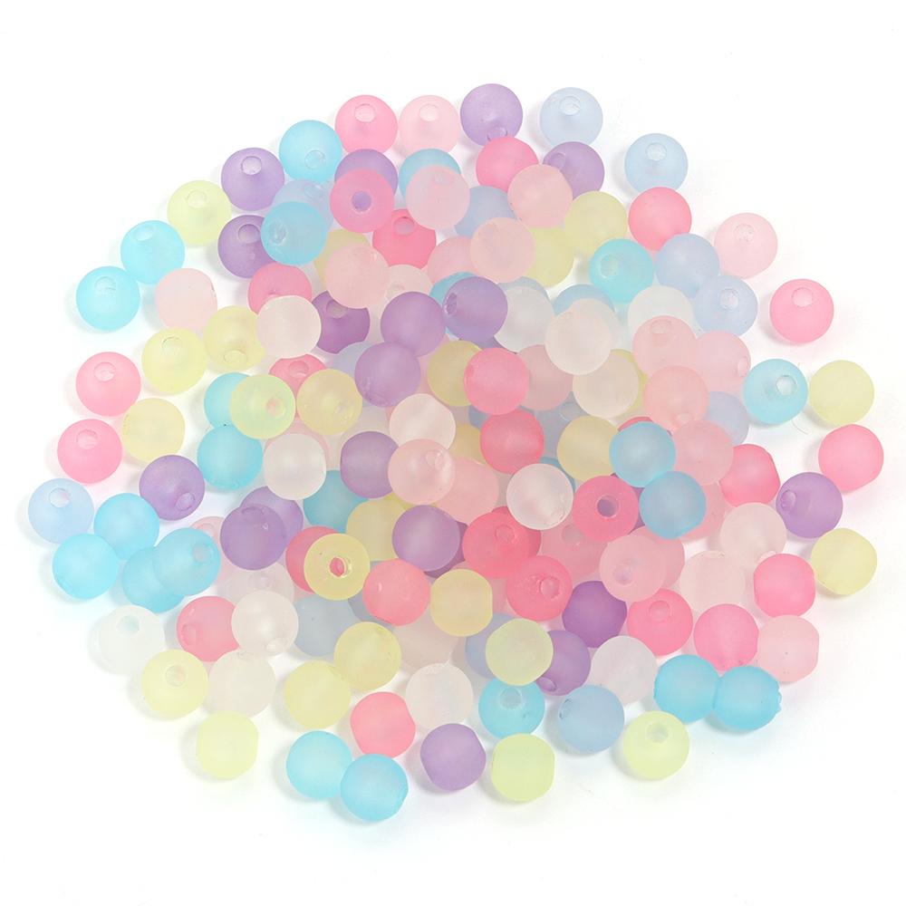 

30-100pcs/lot 6 8 10 12 16mm Colored Acrylic Beads Transparent Loose Spaced Round Beads For DIY Charm Bracelet Necklace Making