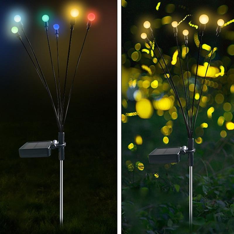 Decorative Solar Garden Light Outdoor Waterproof Firefly- for Path Light for Pathway Yard Patio Landscape Warm White/Col