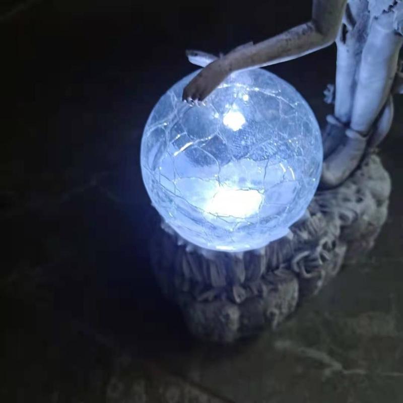 Angel Garden Figurine Outdoor Garden Statue Fairy Garden Figurine with LED Solar Light for Garden Lawn Yard Decoration