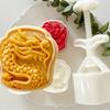 Traditional Pastries Cookie Stamp Hand Pressed Mooncakes Mold Bean Pastes Cake Bakewares Dessert Mould for Cooking Lover