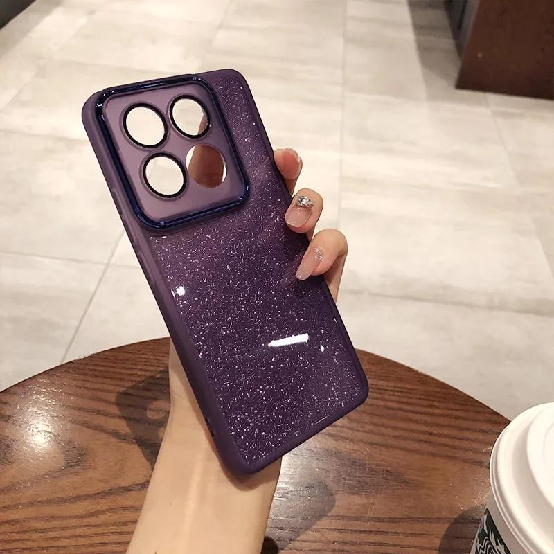 Glitter Electroplated Soft Silicone Phone Case For Xiaomi 17 ProMax 15/14 Pro Ultra 15T/14T/13T Pro POCO F7/X7/M7 Cover