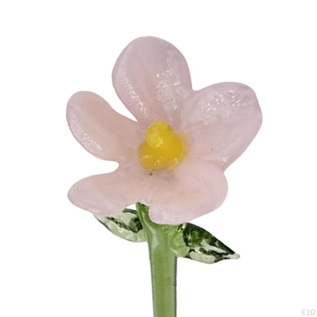 Mini Glass Flower Artificial Crafts Decorative Ornament Decoration for Mom Wife Mother's Day