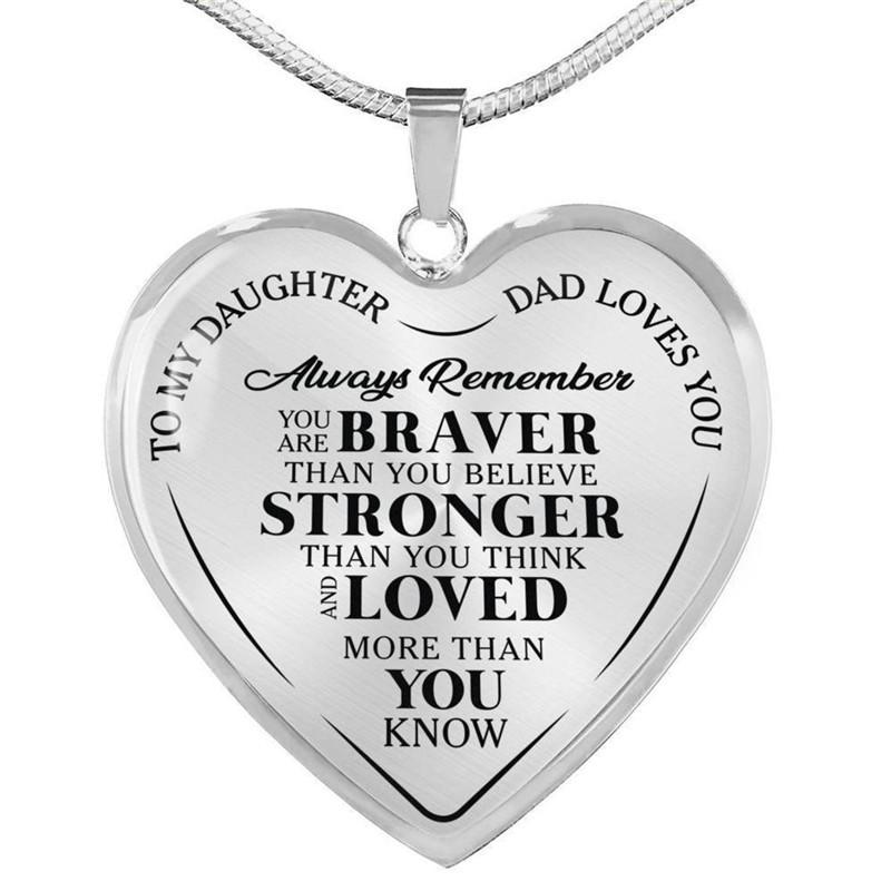 Dragostea tatălui: Colier cu pandantiv inimă pentru fiică - Cadou personalizat pentru prietenie