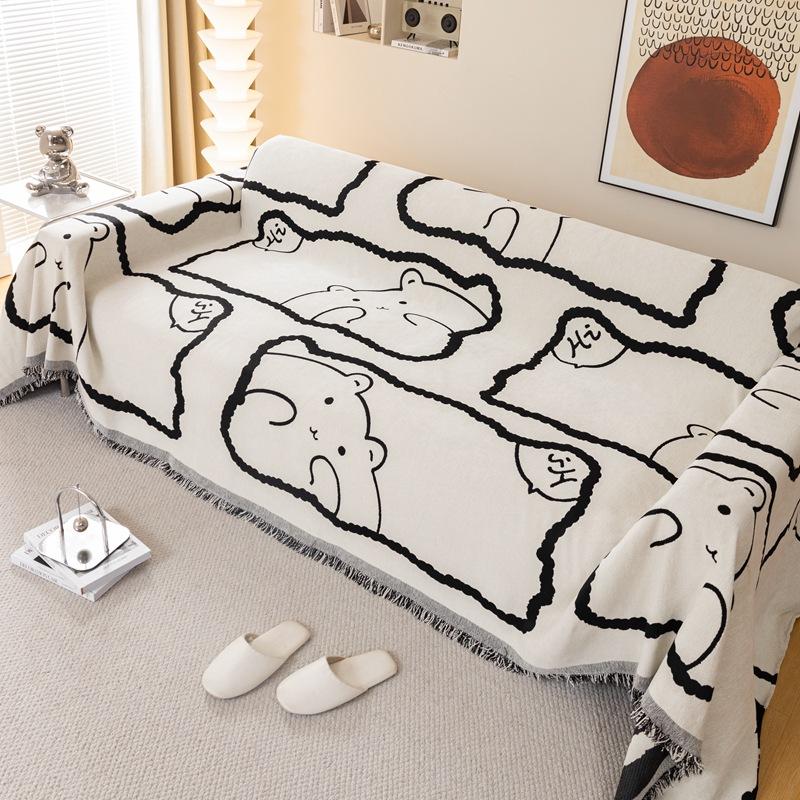 Cartoon Sofa Towel Chenille Anti-Scratching Sofa Cover Cloth Four Seasons Universal Full Covered Sofa Cover Household Sofa Cover