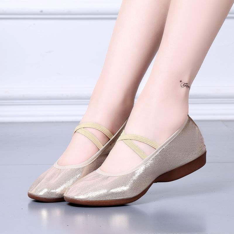 Dance Shoes Women's Soft Sole Adult Square Dance Women's Shoes Four Seasons Middle Heel Shoes Performance Latin Dance Shoes Performance Dance Shoes