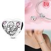 Kupferfarben Mutter und Tochter umarmen sich Liebesperlen Anhänger Kompatibel mit Authentischen Armbändern DIY Feiner Schmuck Geschenk für Frauen