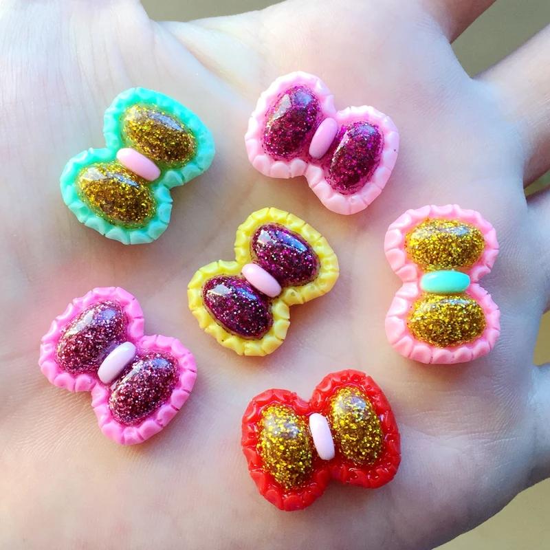 

12PCS 16*22MM Lovely flower-shaped flat back resin DIY scrapbook handmade decorative hairpins, wedding accessories, etc разноцветный