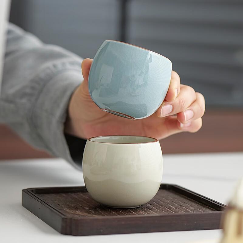 Ru Kiln Ceramic Crazed Gongfu Teacup Gift Boxed