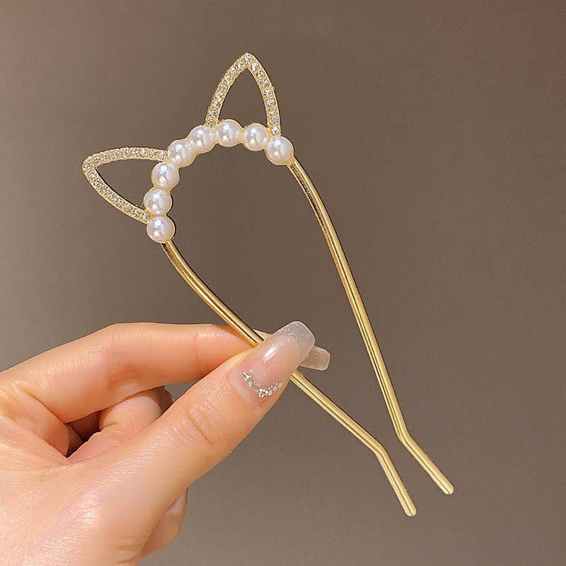 U-Shaped Pearl Women's Updo Hairpin 2025 - Elegant Insert Comb Headwear