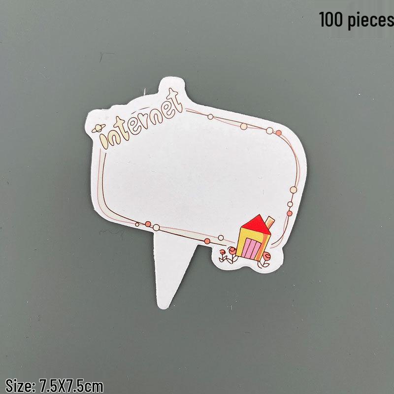 Cloud-Themed Birthday Cake Decorations with Blank Greeting Flags