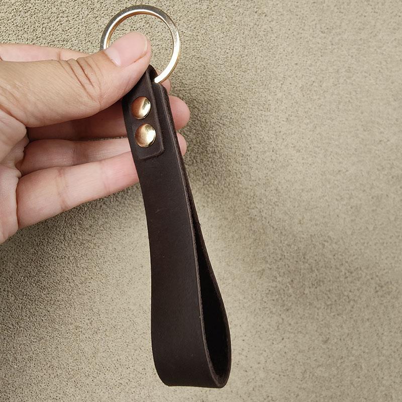 

New Classic Vintage Cow Leather Keychain Men Personality Fashion Leather Car Key Ring K5057 коричневый