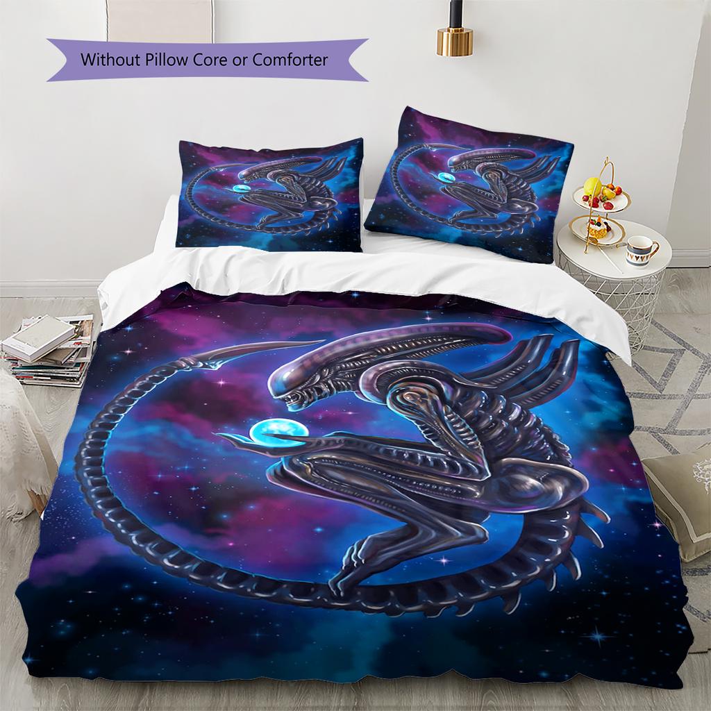 Cartoon Pattern Bedding Quilt Set Quilt Cover Pillowcase Home Decoration Birthday Gift (1 * Duvet Cover + 2 * Pillowcase, Without Core)