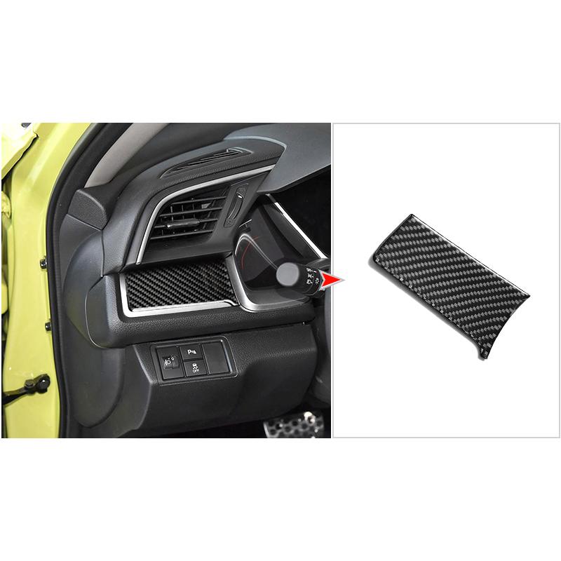 For Honda Civic 10th 2016-2019 Carbon Fiber Sticker  Car Center Console Windows Lifting Control Panel Decoration