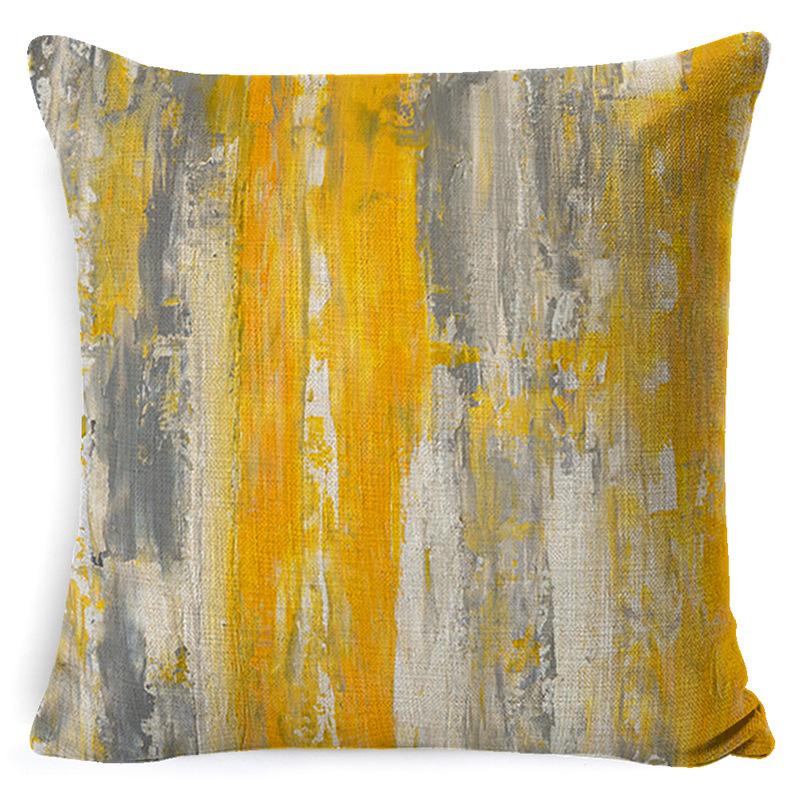 Heimdeko Kissen Kissenbezug Neu Türkis und Orange Abstrakte Kunst Malerei Wurfkissenbezug