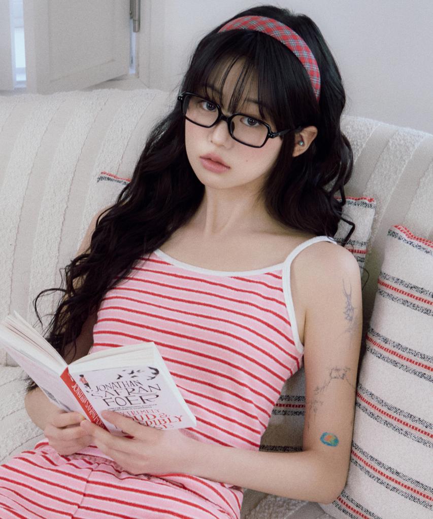 Kolallikeu Marine Terry Stripe Sleeveless Pink