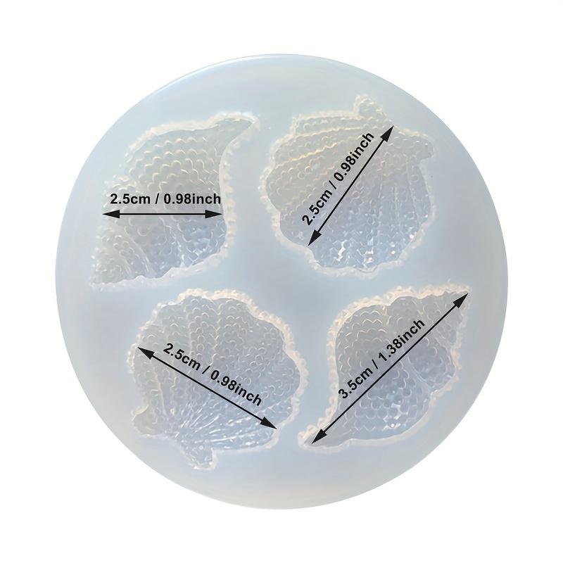 Multi-faceted Shell Conch Mirror Epoxy Silicone Abrasive Simulation Shell Crafts Decoration Mold Chocolate Cake Baking Tool 1PC