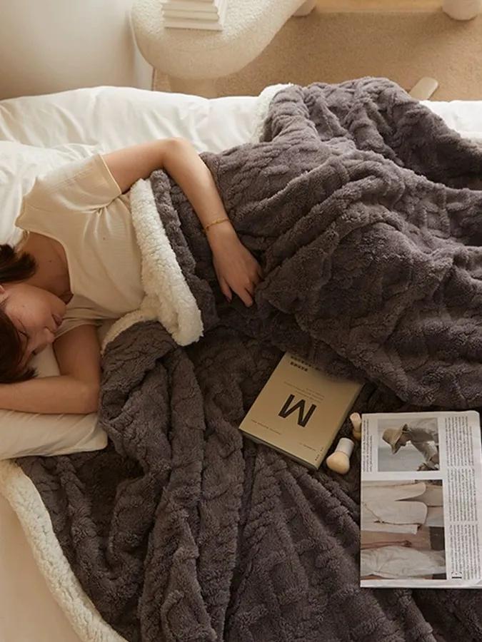 Double Blanket, Artificial Velor, Alpaca, 220x200 Cm