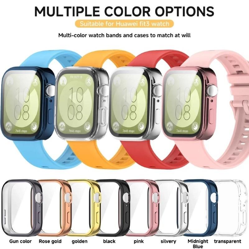 For Huawei Watch Fit 4 Fit 3 Strap Soft Silicone Sport Watchband and TPU Soft Shell Breathable