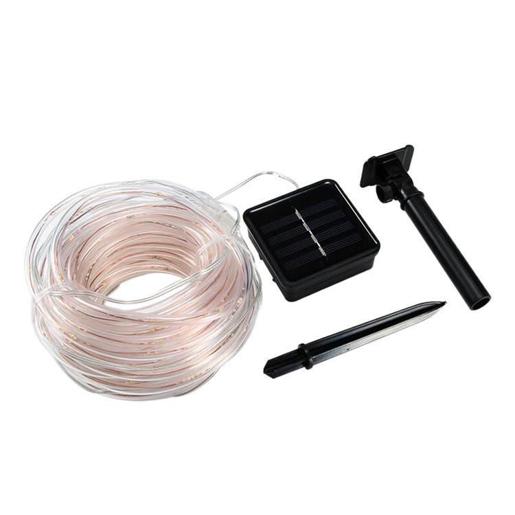 Waterproof LED Solar String Lights - Outdoor Copper Wire Rainbow Tube Decor