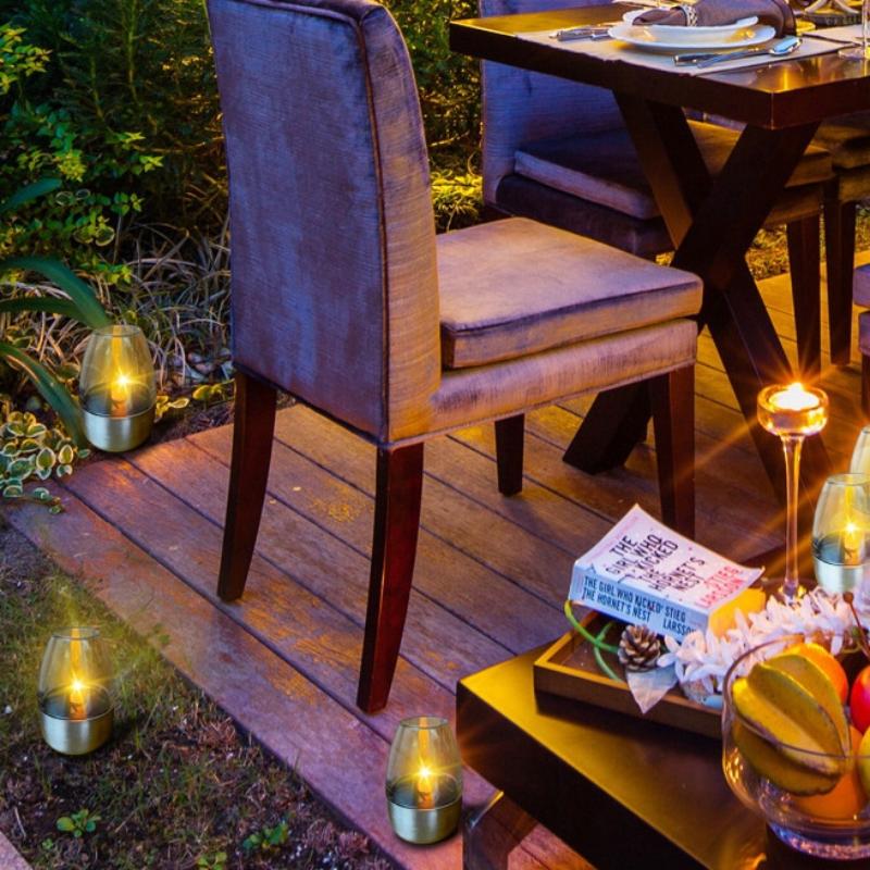 Solar Candle Light Flameless Led Night Lights Stainless Steel Waterproof Lawn Light Outdoor Garden Birthday Party Decor