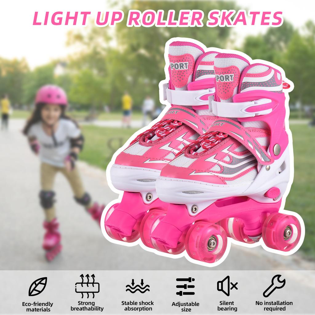 Light Up Roller Skates for Kids Perfect for Girls Ages 5 8 Ideal Rollerblades for Kids Ages 6 12 Adjustable Size