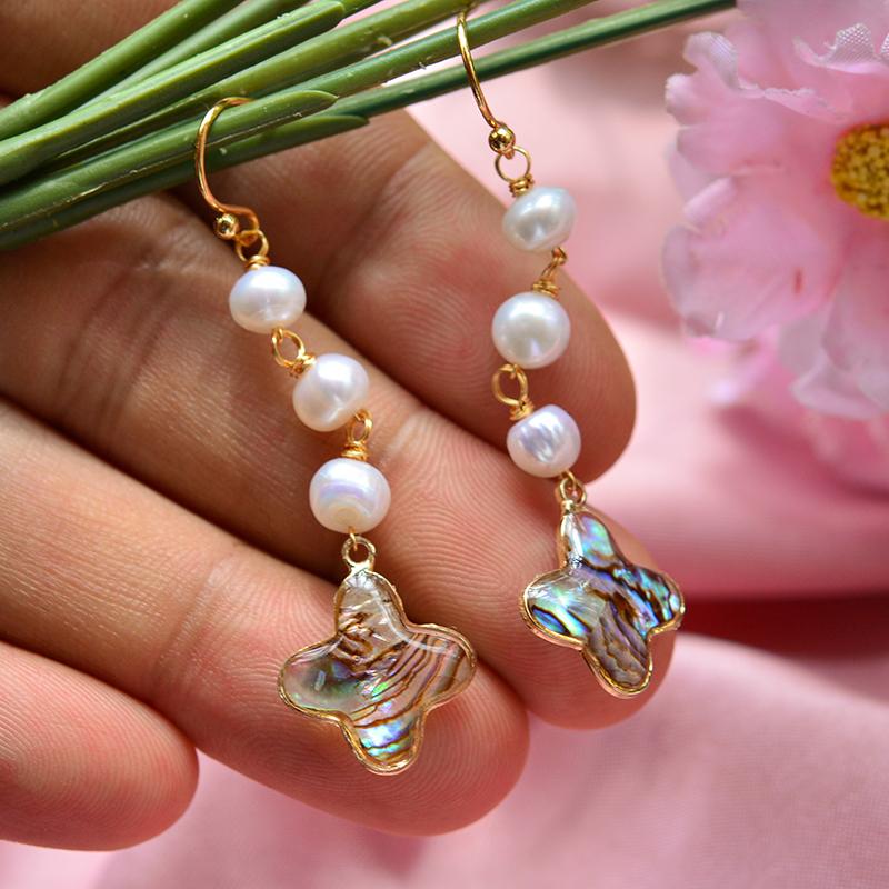 

Новый дизайн Морская звезда 100% Натуральный Пресноводный Жемчуг 14K Позолота Женские Серьги-подвески с кисточками Гипоаллергенные Подарки Дешево