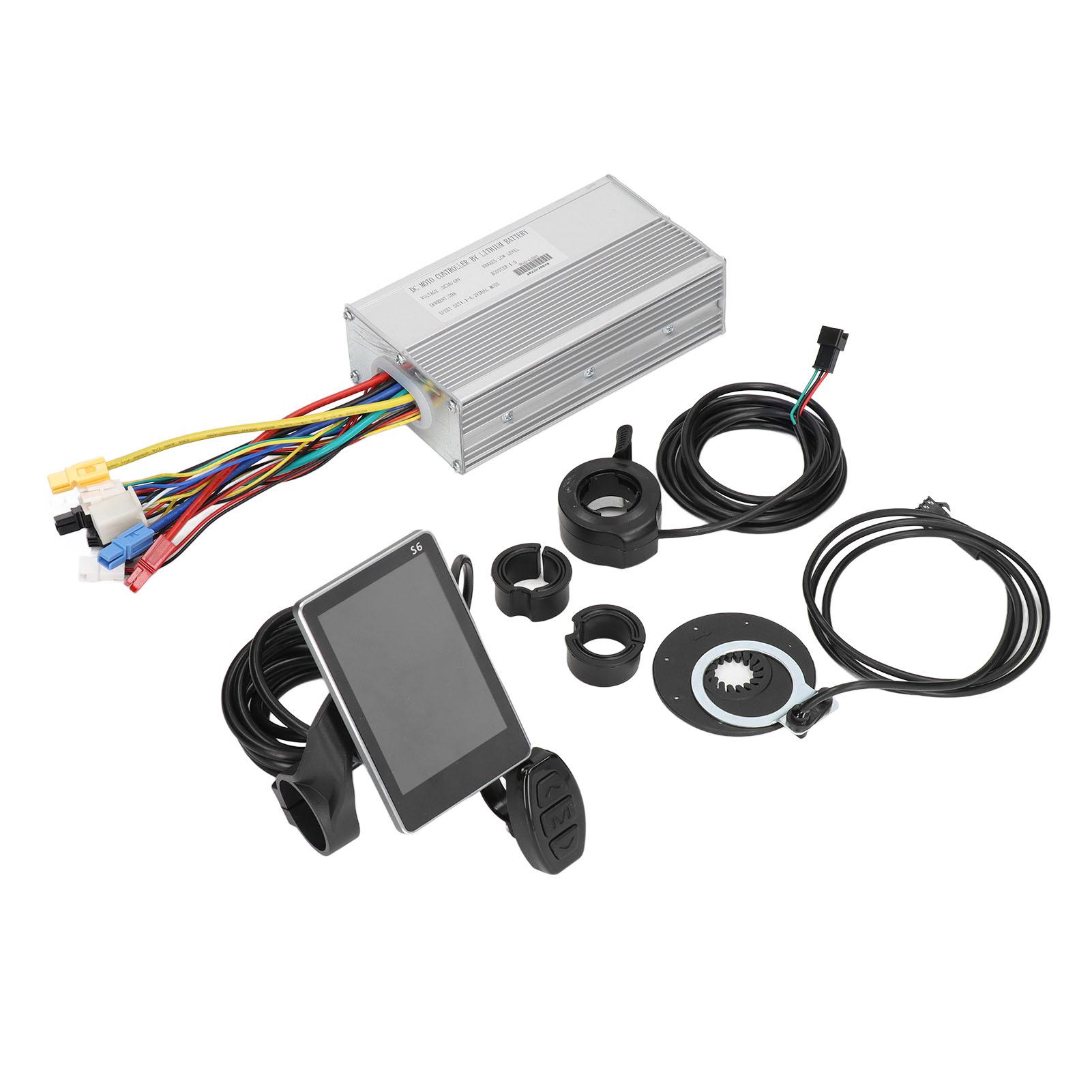 Electric Bike Motor Brushless Controller Kit 30A Electric Bicycle Modification Kit with S6 Panel for 1000W Motor