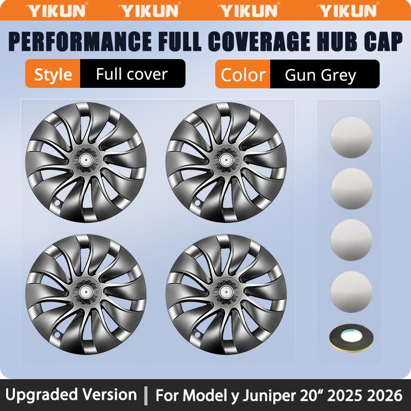 4PCS 20 Inch Hubcaps For Tesla Model Y Juniper Performance Replacement Wheel Cover AWD Full Rim Car Accessories Hub Caps 2025+